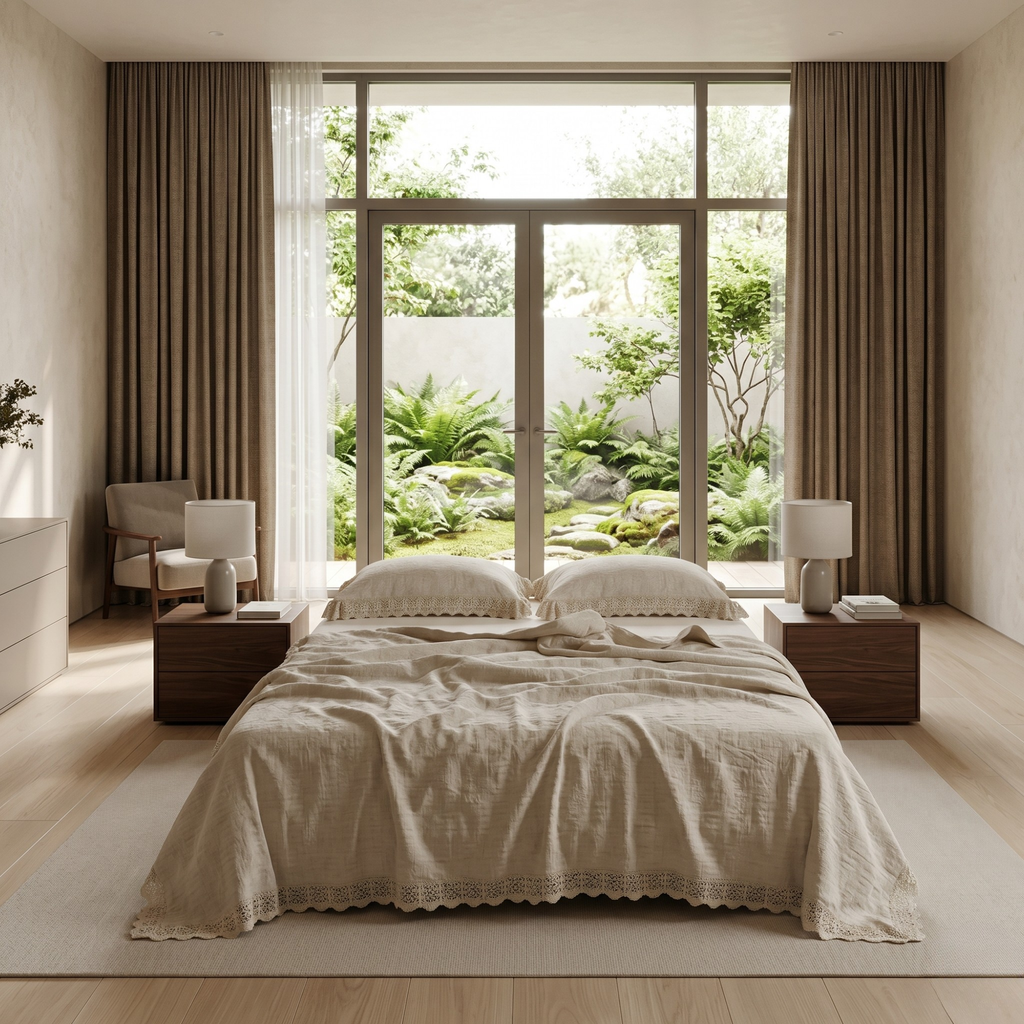 Lightweight Cotton Linen Summer Quilt – Airy Minimalist Bedspread