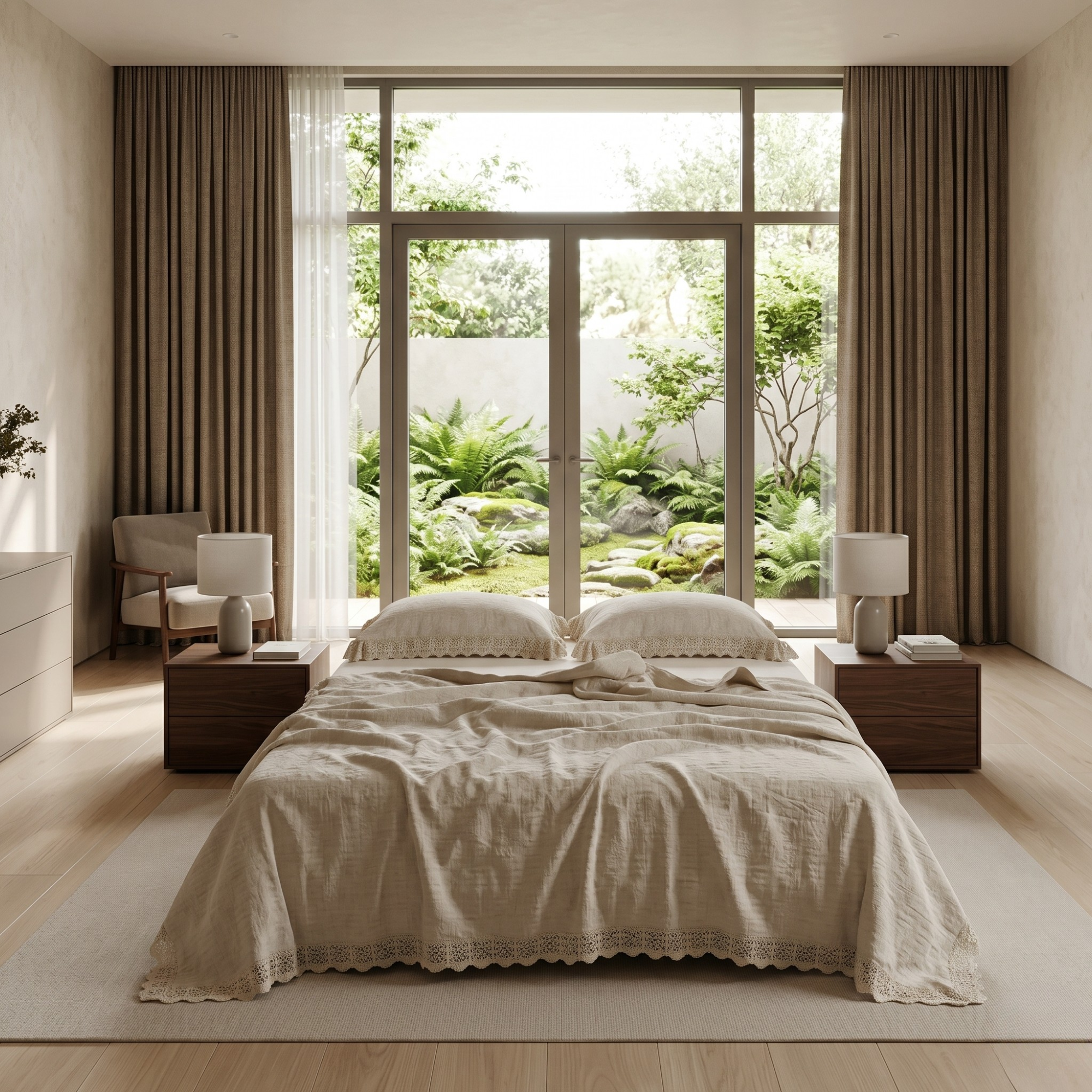 Lightweight Cotton Linen Summer Quilt – Airy Minimalist Bedspread