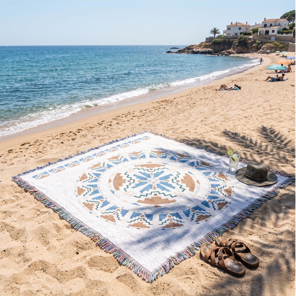 Boho Waterproof Picnic Mat – Foldable Outdoor Beach & Camping Blanket