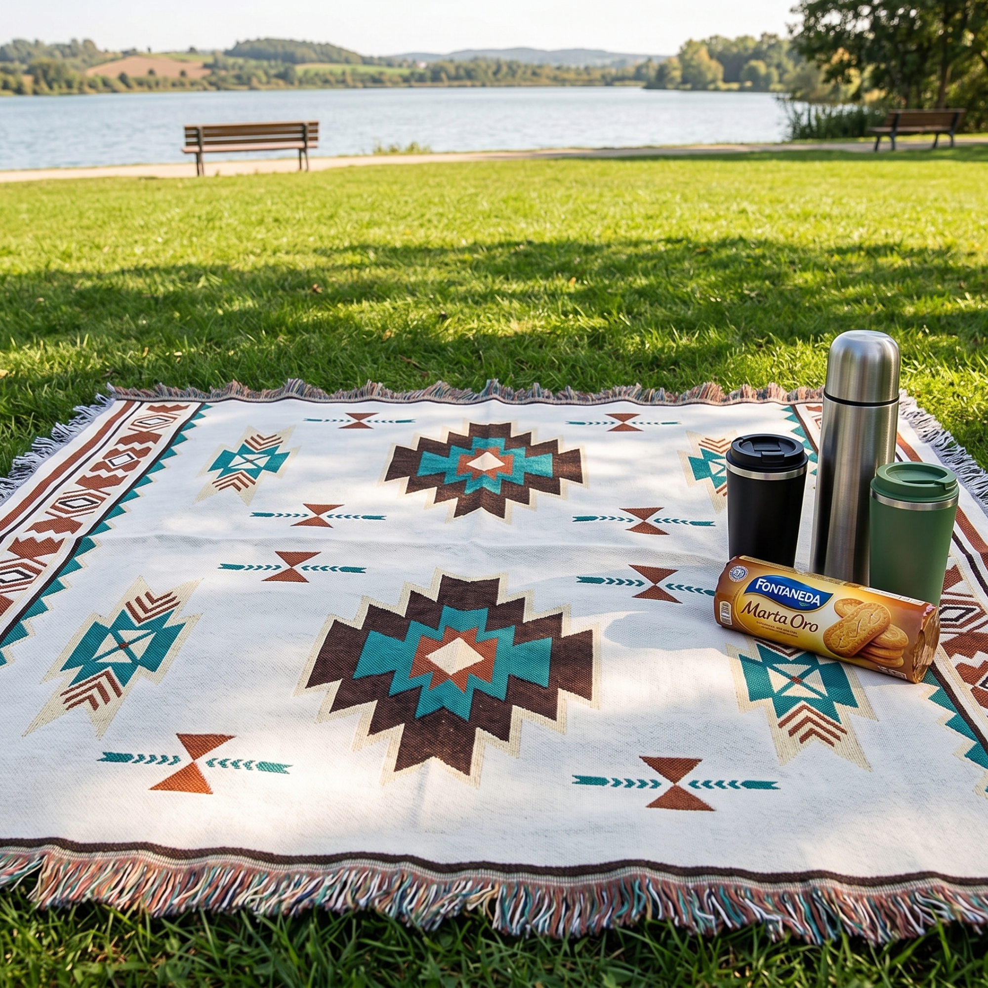 Boho Waterproof Picnic Mat – Foldable Outdoor Beach & Camping Blanket