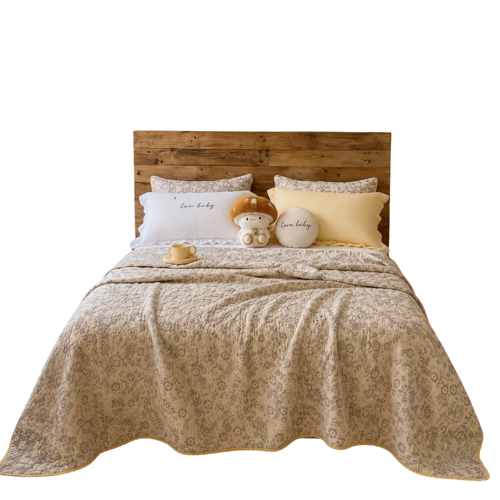 Vintage Floral Muslin Cotton Quilt – Soft Lightweight Bedspread for Cozy Bedrooms