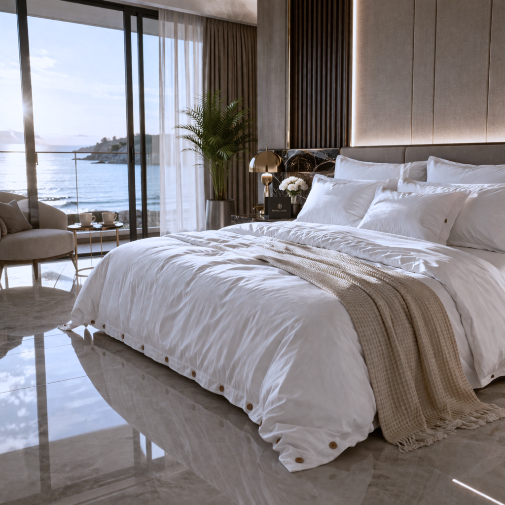 Minimalist Cotton Bedding Set – Relaxed Luxury Bedroom Aesthetic