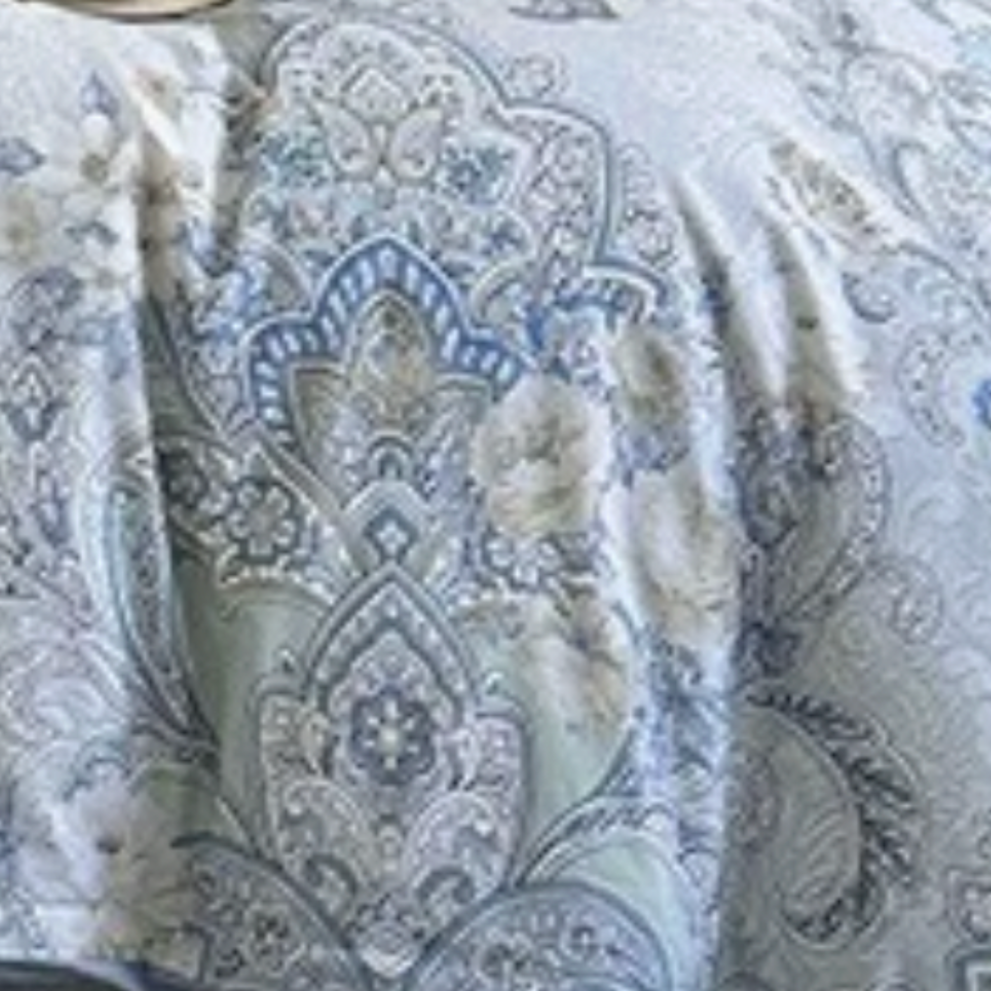 Blue Grey Floral Cotton Bedding Set – Elegant Luxury Duvet Cover & Pillowcases