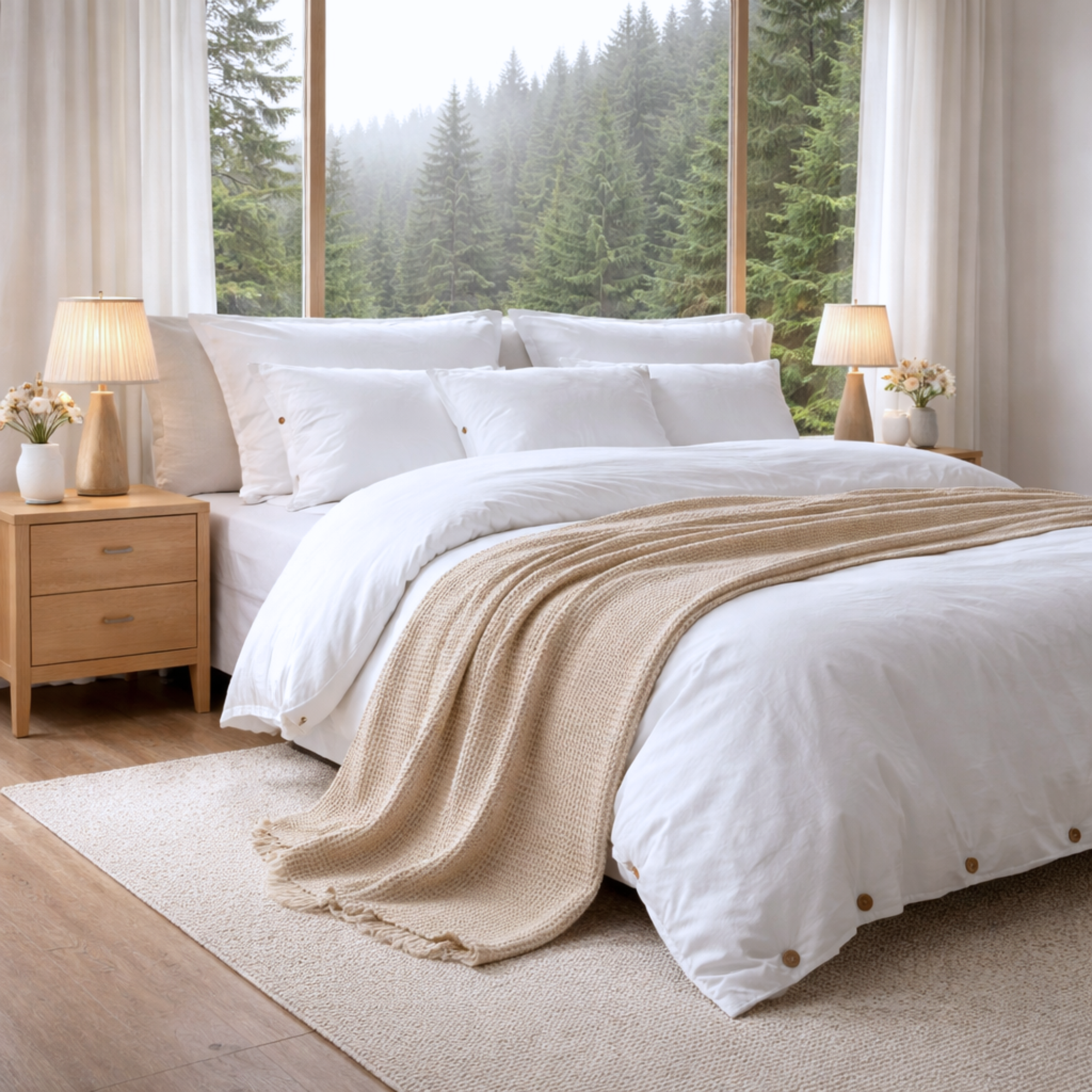 Minimalist Cotton Bedding Set – Relaxed Luxury Bedroom Aesthetic