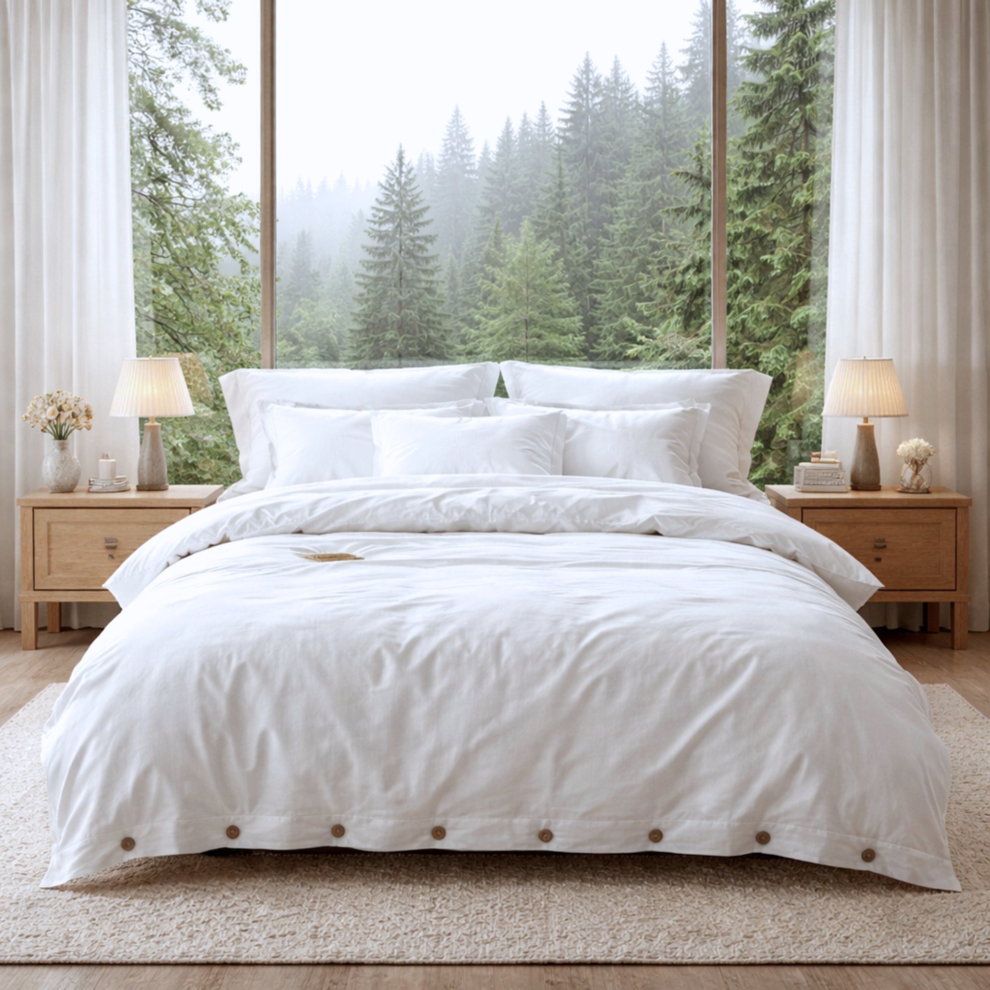 Minimalist Cotton Bedding Set – Relaxed Luxury Bedroom Aesthetic