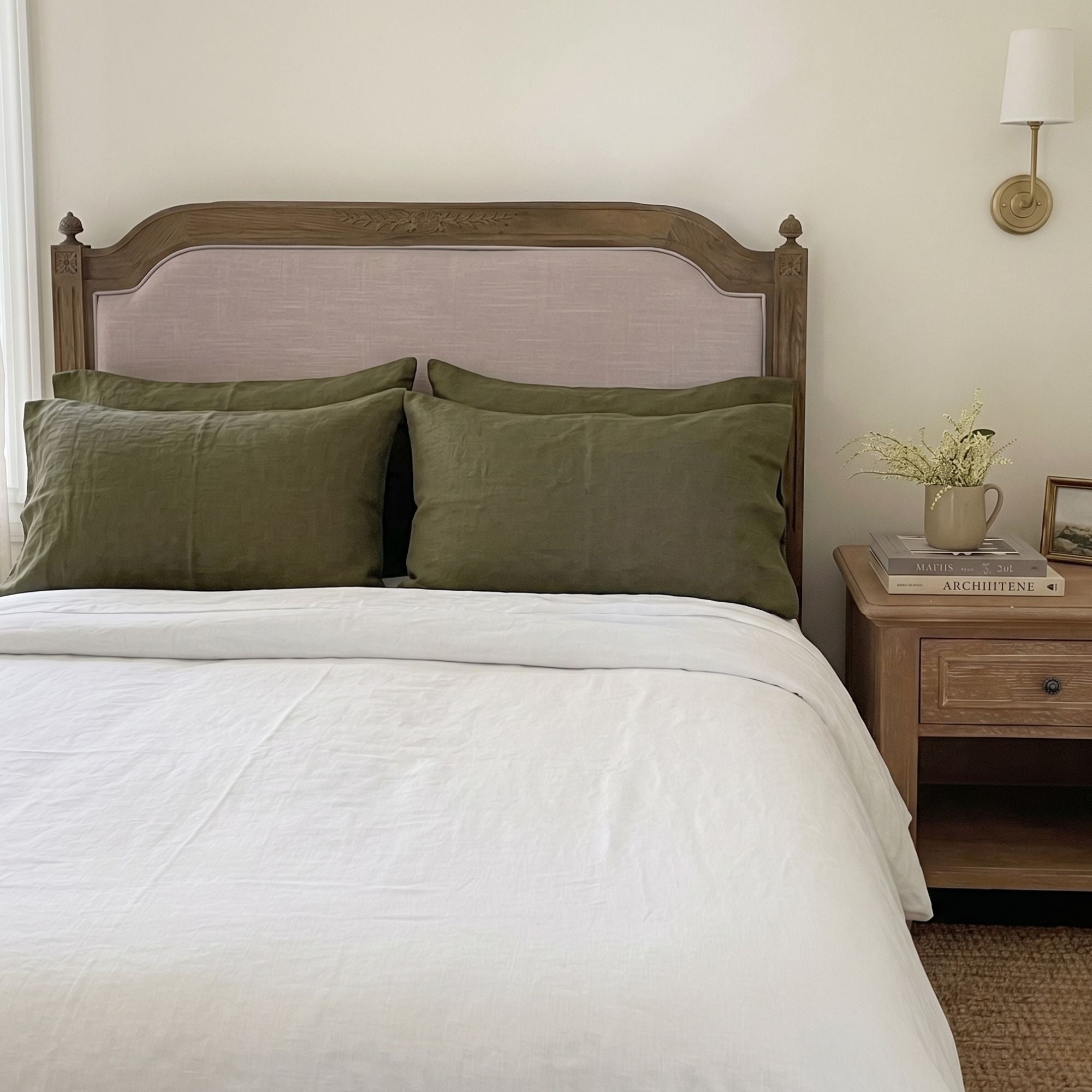 100% Linen Pillowcases Set of 2 – Soft Washed Pillow Covers