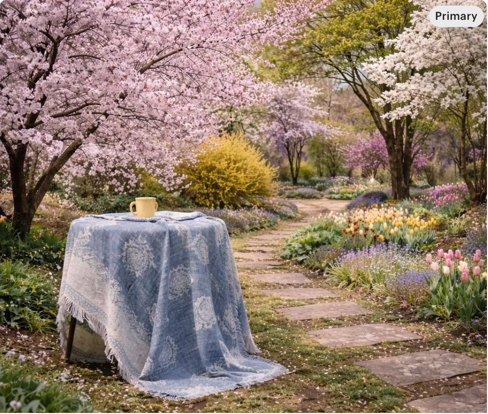 Cotton Linen Throw Blanket – Rustic Wabi-Sabi Sofa Cover