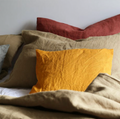 Washed Linen Pillow Covers, Set of 2 – Natural Minimalist Cushion, Neutral Home Decor