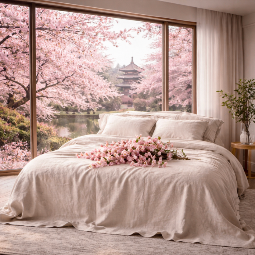 Linen Bed Sheet Washed Breathable Natural Linen Bedding, Multiple Colors