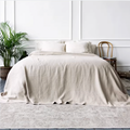 Linen Bed Sheet Washed Breathable Natural Linen Bedding, Multiple Colors