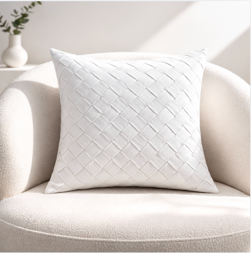 Linen Cotton Pillow Cover, Neutral Textured Cushion Cover, Ivory Beige Sofa Pillows