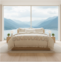 Romantic Cotton Linen Embroidered Duvet Cover Set-Sheet & Pillowcases Included