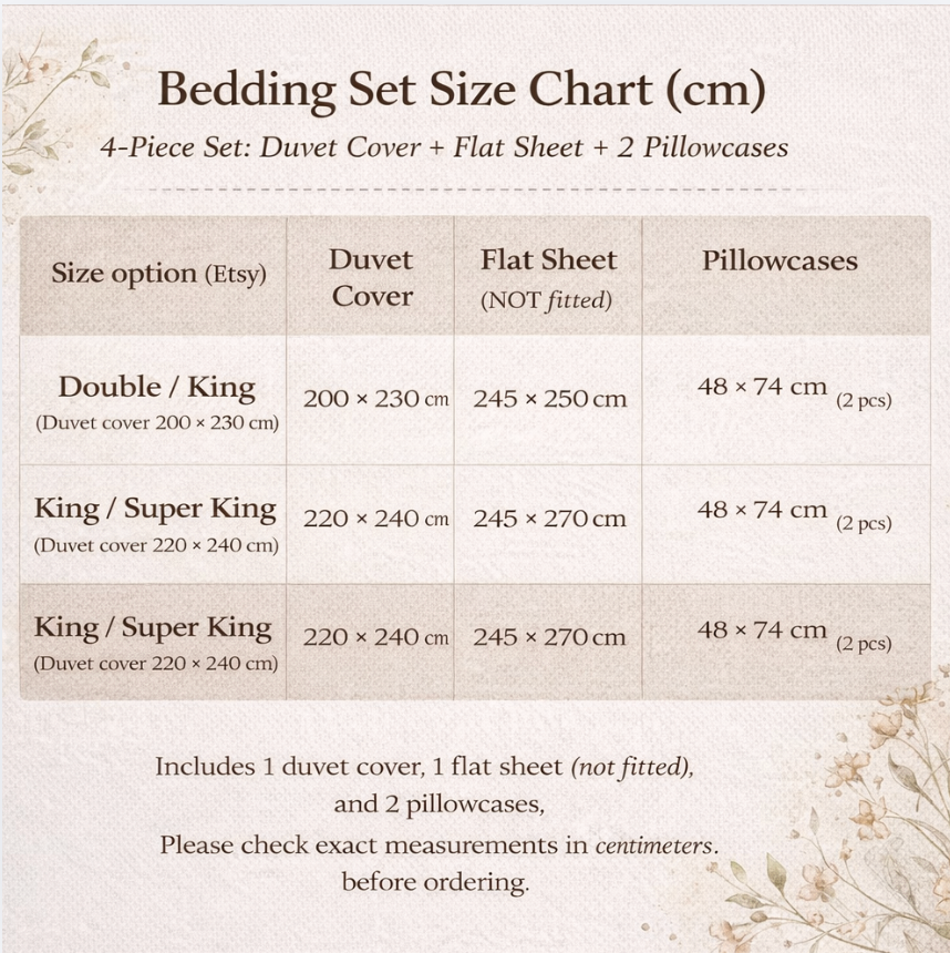 Romantic Cotton Linen Embroidered Duvet Cover Set-Sheet & Pillowcases Included