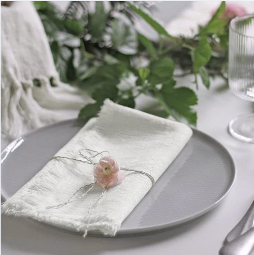 Minimal Neutral Table Napkins, Soft Morning, Set of 6