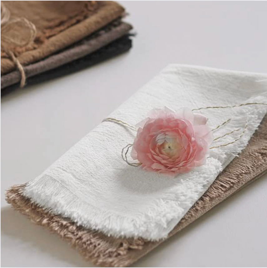 Minimal Neutral Table Napkins, Soft Morning, Set of 6