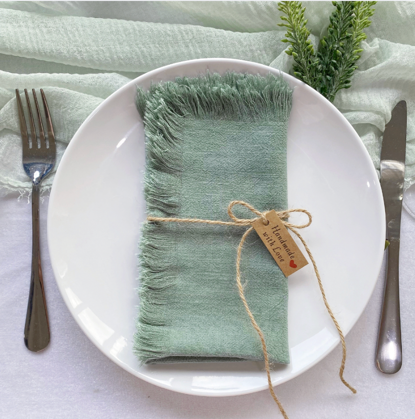 Minimal Neutral Table Napkins, Soft Morning, Set of 6