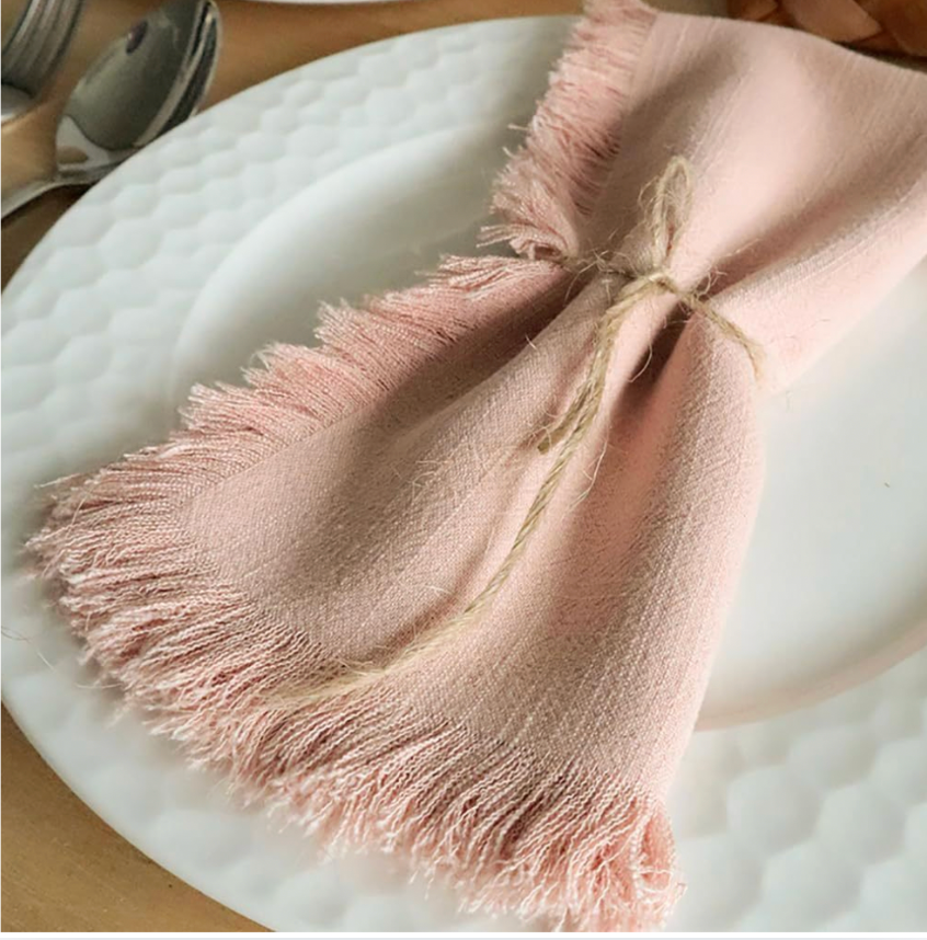 Minimal Neutral Table Napkins, Soft Morning, Set of 6
