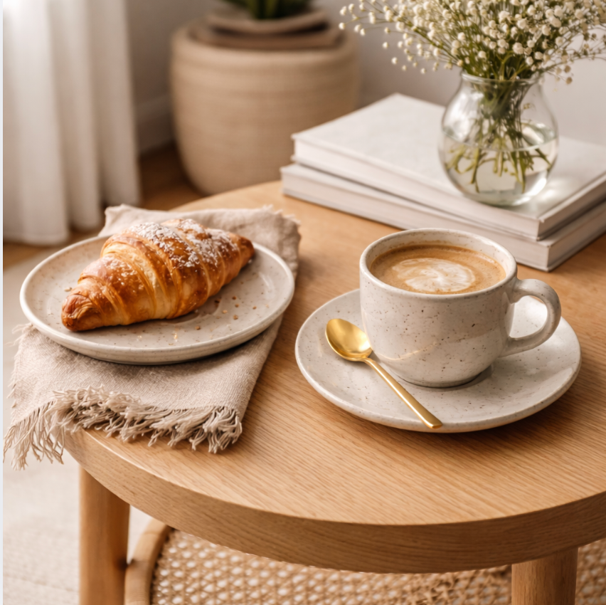 Minimal Neutral Table Napkins, Soft Morning, Set of 6