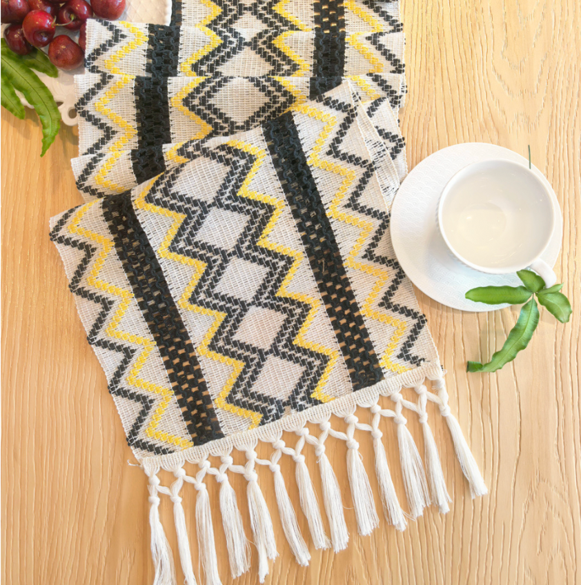 Cotton Linen Table Runner/ Morning Coffee Ritual