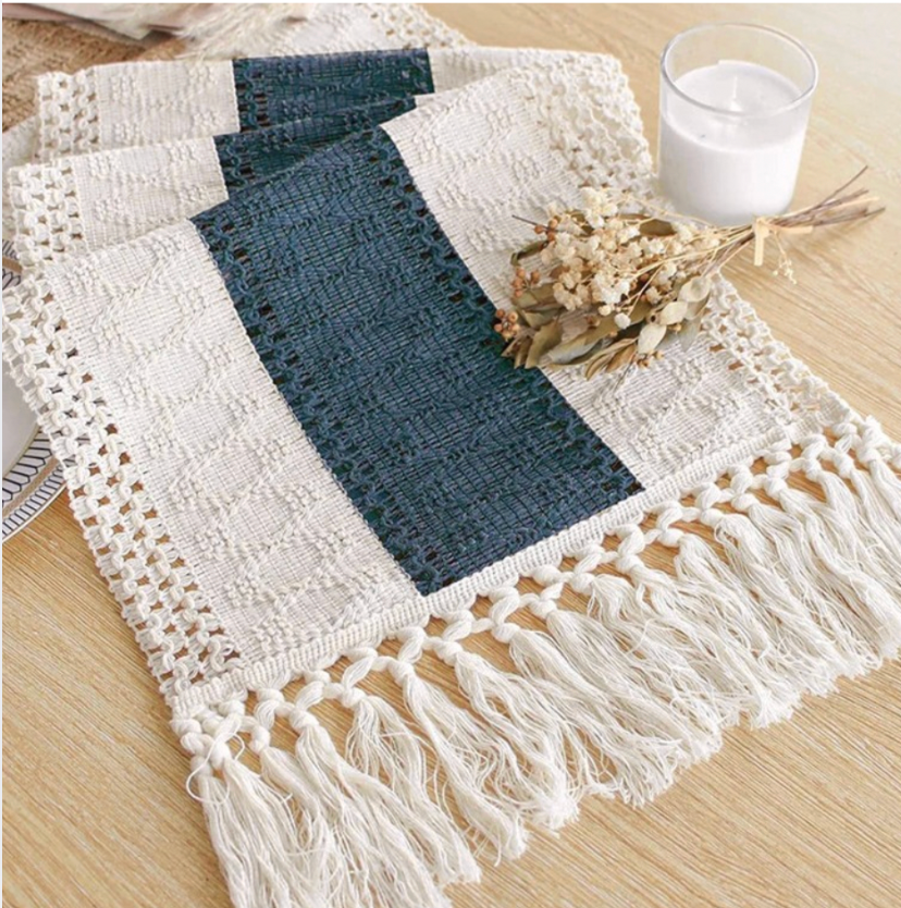 Cotton Linen Table Runner/ Morning Coffee Ritual