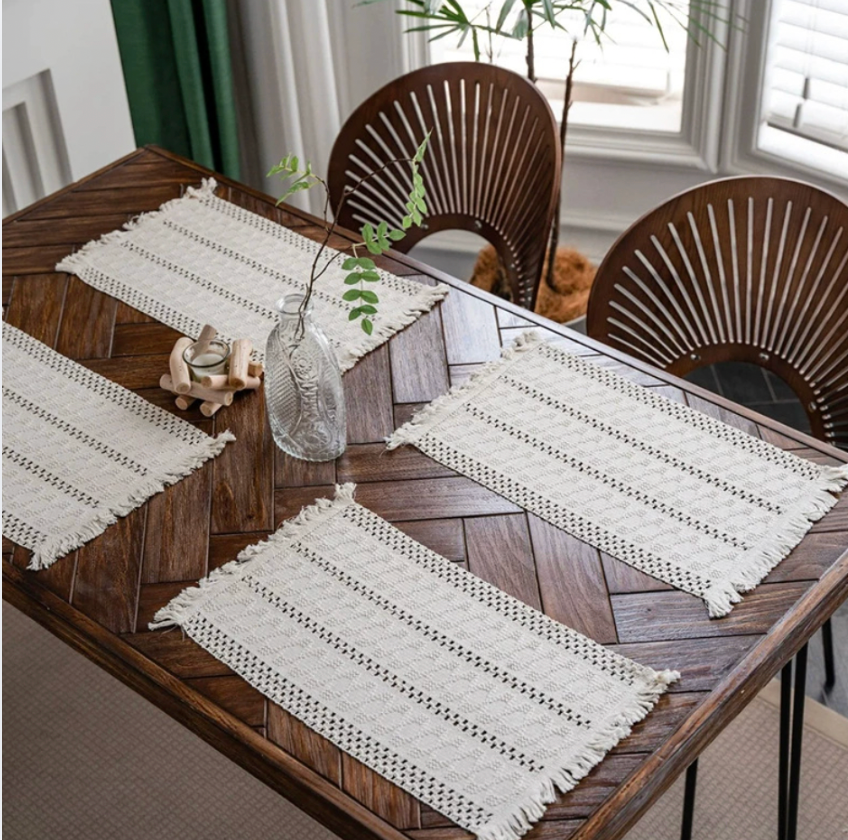 Cotton Linen Table Runner/ Morning Coffee Ritual