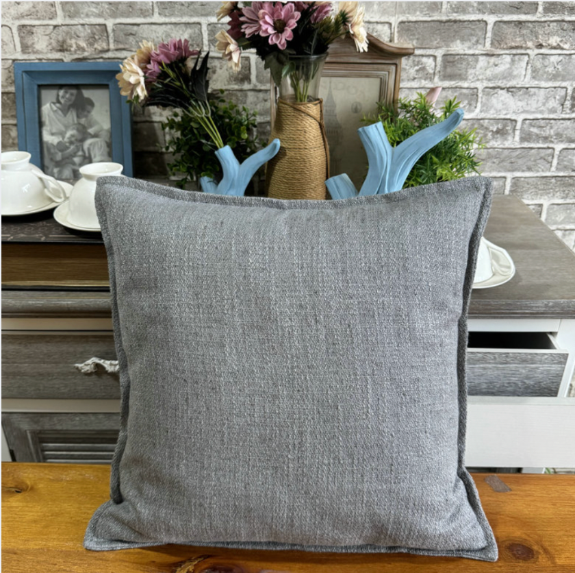 Minimal Cotton Linen Pillow Cover, Neutral Decorative Cushion Case, Modern Sofa Throw Pillow