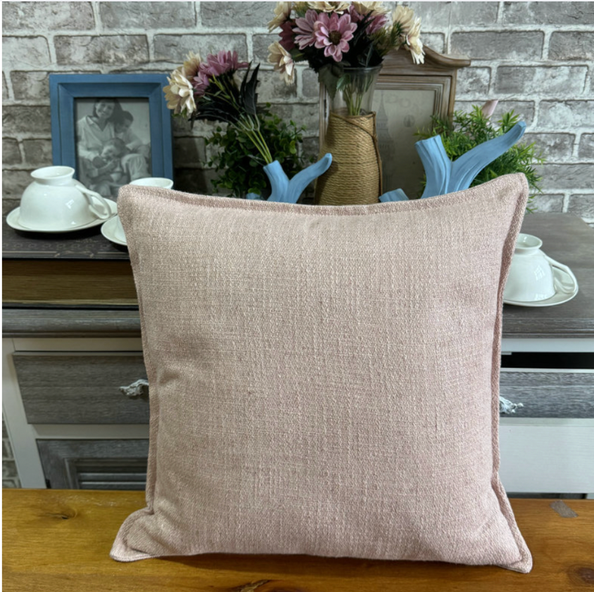 Minimal Cotton Linen Pillow Cover, Neutral Decorative Cushion Case, Modern Sofa Throw Pillow