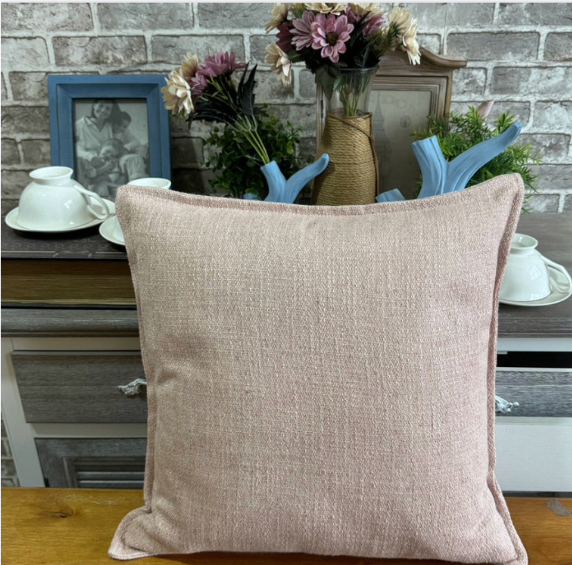 Minimal Cotton Linen Pillow Cover, Neutral Decorative Cushion Case, Modern Sofa Throw Pillow