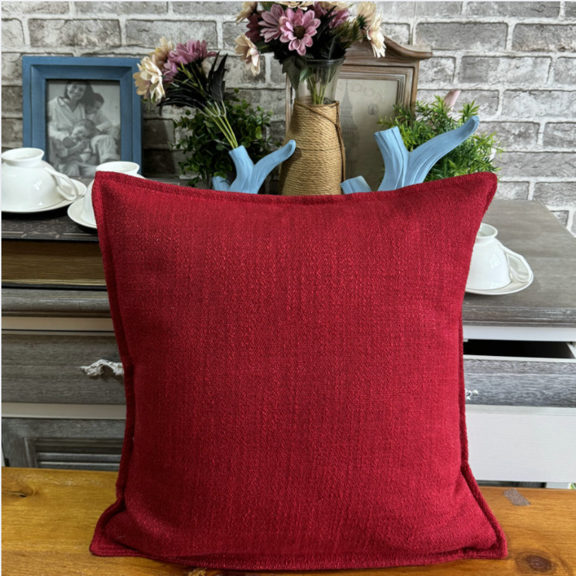 Minimal Cotton Linen Pillow Cover, Neutral Decorative Cushion Case, Modern Sofa Throw Pillow