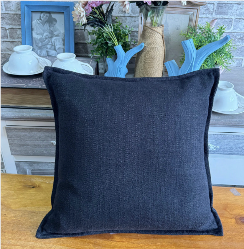 Minimal Cotton Linen Pillow Cover, Neutral Decorative Cushion Case, Modern Sofa Throw Pillow