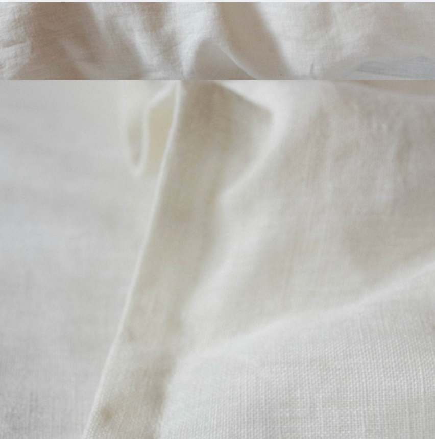 Premium Breathable French Linen Bedding Set - 4-Pice Natural Flax Duvet Cover,Flat Sheet, and Pillowcases Set