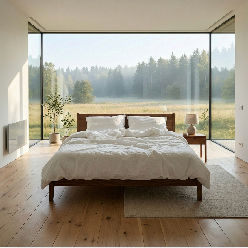Premium Breathable French Linen Bedding Set - 4-Pice Natural Flax Duvet Cover,Flat Sheet, and Pillowcases Set