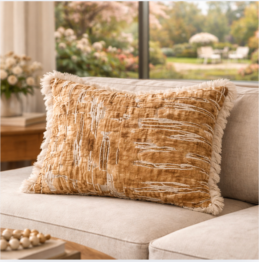 Caramel Velvet Pillow Covers, Set of 2, Suede Look Cushion, Wabi Sabi Decor