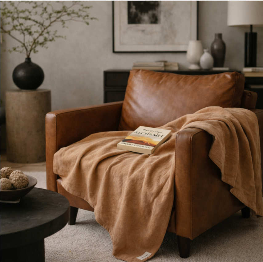 Soft Cotton Linen Throw Blanket – Breathable Lightweight Bedding