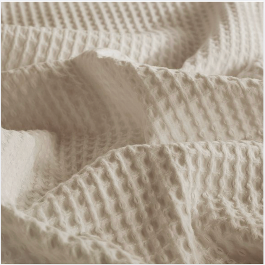 Waffle Cotton Blanket – Soft Breathable Bed Throw, Lightweight Summer Blanket for Sofa & Bedroom