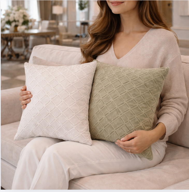 Linen Cotton Pillow Cover, Neutral Textured Cushion Cover, Ivory Beige Sofa Pillows
