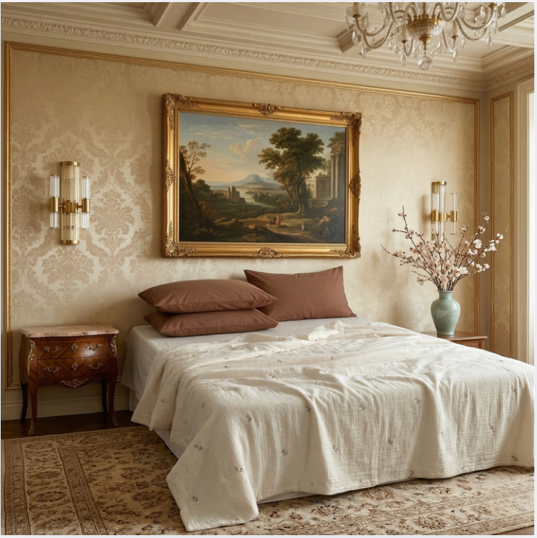 Embroidered Cotton Gauze Summer Quilt – Soft Breathable Floral Bedding