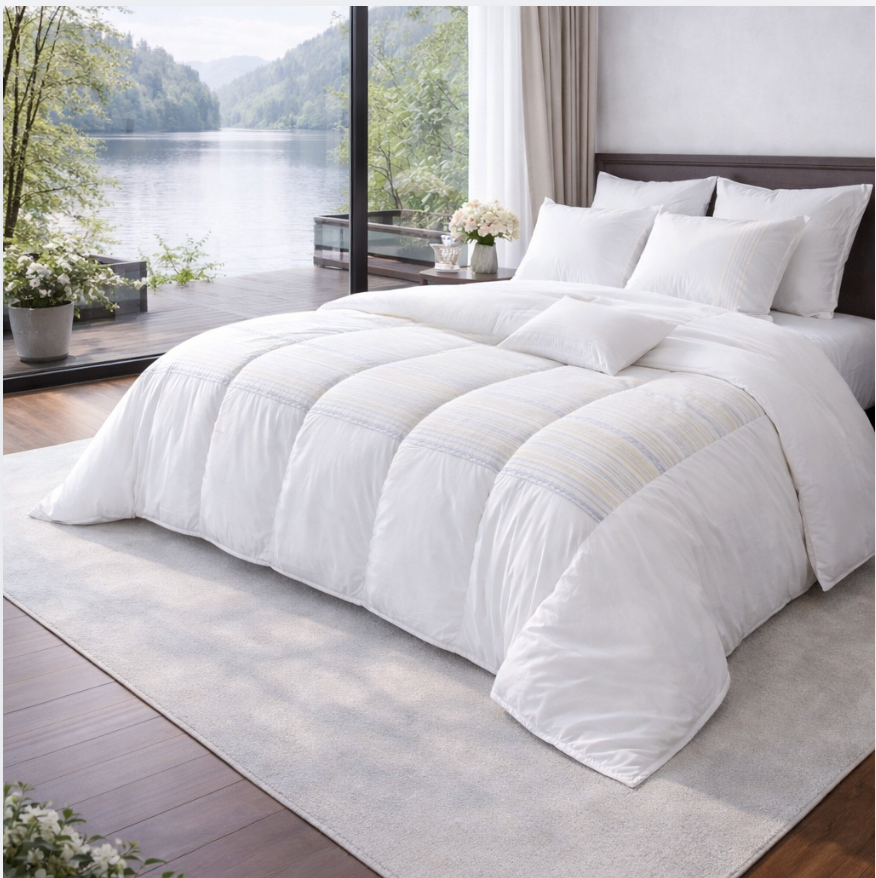 White Cotton Duvet Cover Set/ Embroidered