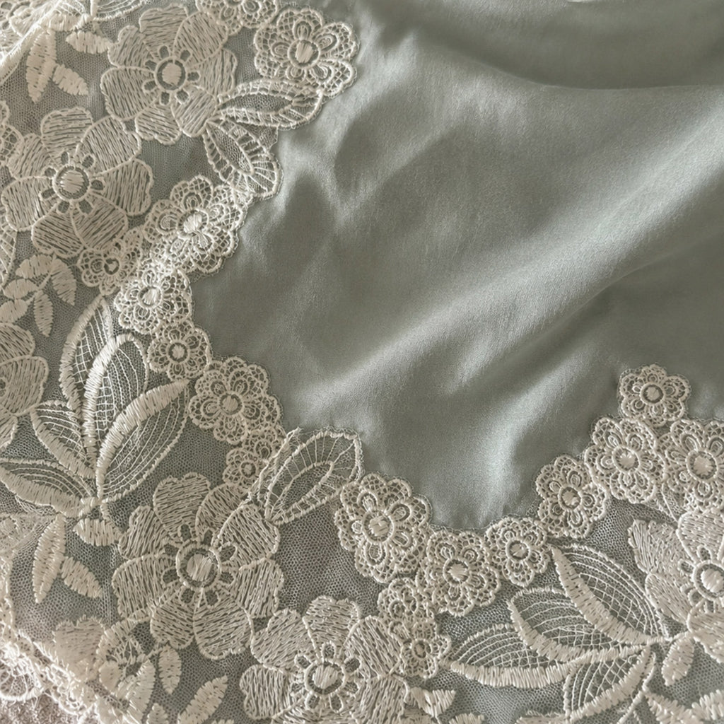 Lace Embroidered Cotton Bedding Set/ Duvet Cover, Pillowcases & Flat/ Fitted Sheet