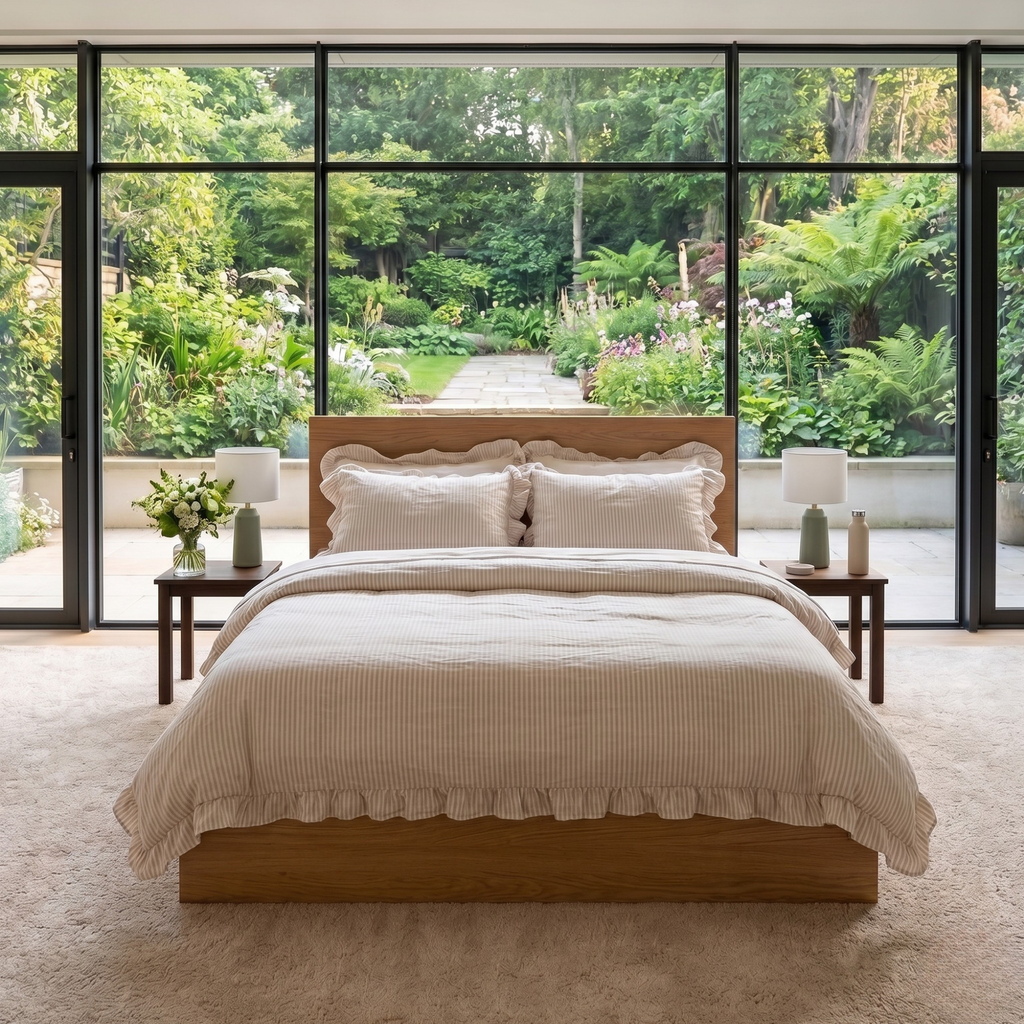 Soft Ruffle Bedding Set – Calm Feminine Bedroom Aesthetic