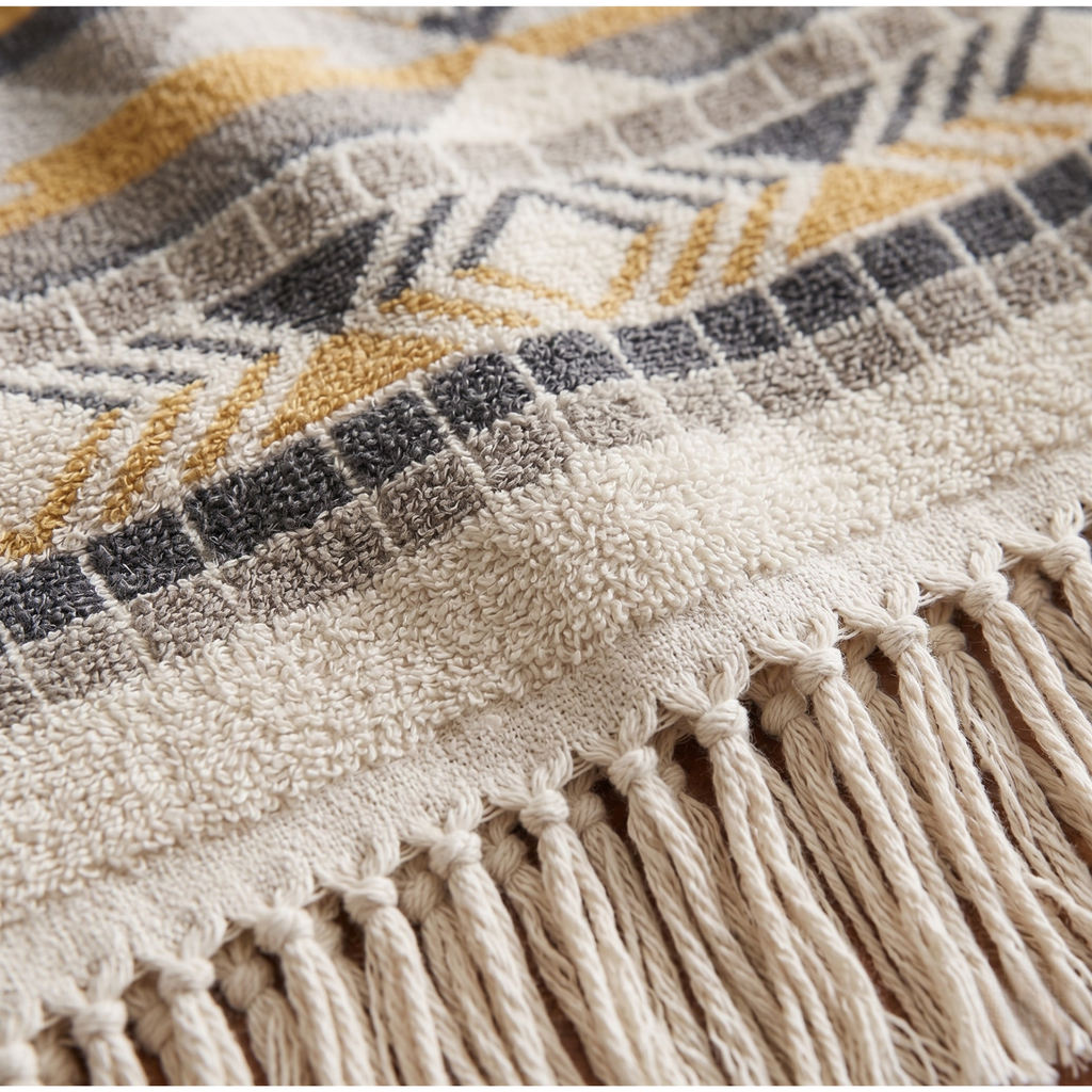 Quick-Dry Cotton Linen Towel – Relaxed Boho Beach & Bath Decor