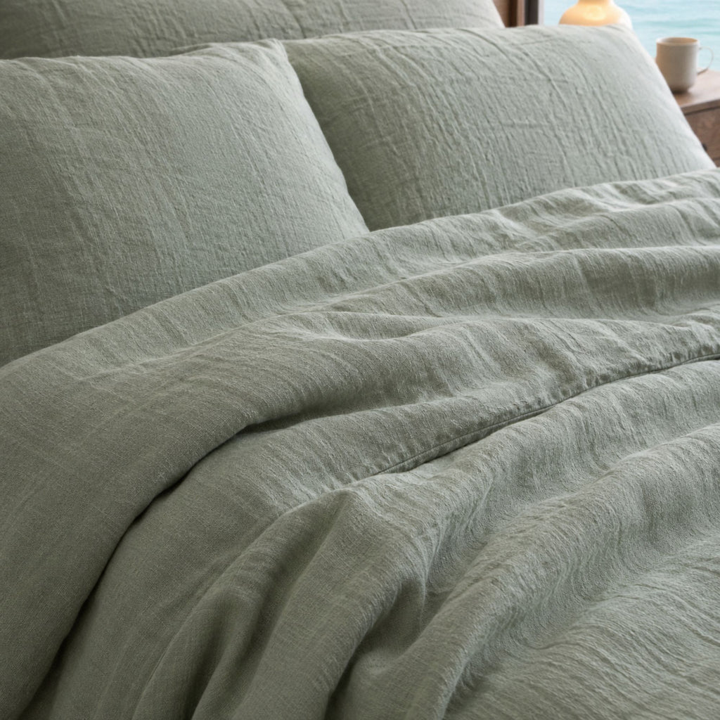 100% Linen Bedding Set with Fitted or Flat Sheet | Washed Flax Linen Duvet Cover & Pillowcases