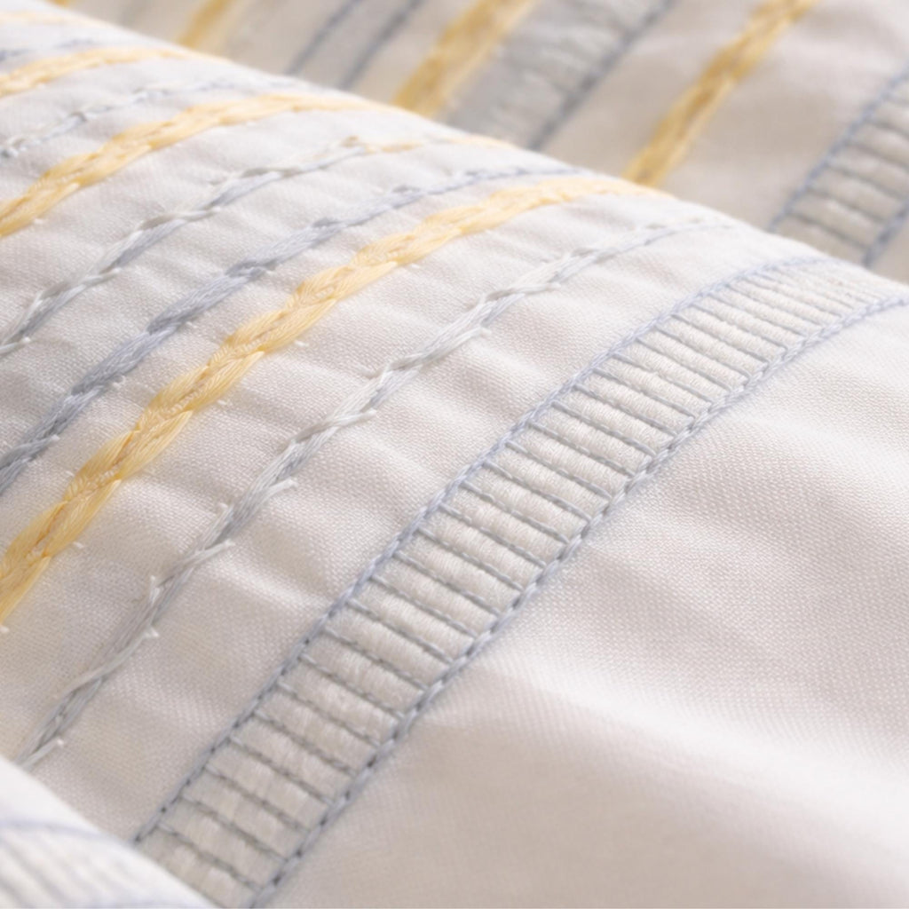 White Cotton Duvet Cover Set/ Embroidered