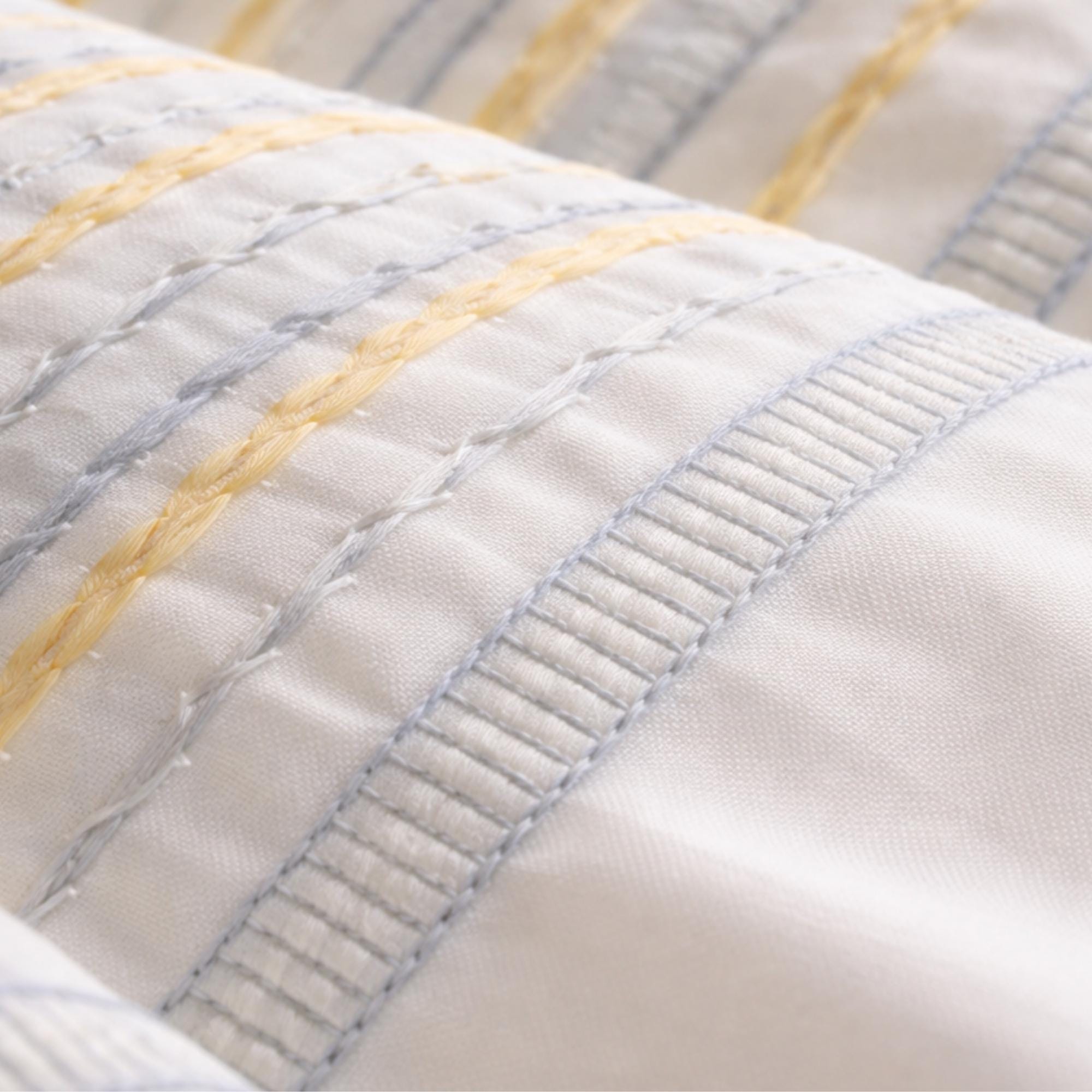 White Cotton Duvet Cover Set/ Embroidered