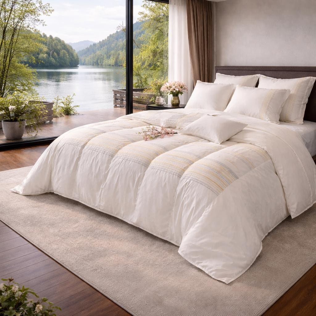 White Cotton Duvet Cover Set/ Embroidered