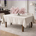 Linen Tablecloth, Soft Washed Fabric, Minimalist Dining Decor,Natural Table Linen