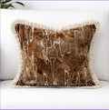 Caramel Velvet Pillow Cover, Suede Look Cushion, Wabi Sabi Decor (45x45 cm)