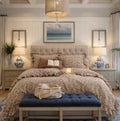 Double Gauze Muslin Ruffled Bedding set, Vintage Floral Cotton Bed Linen