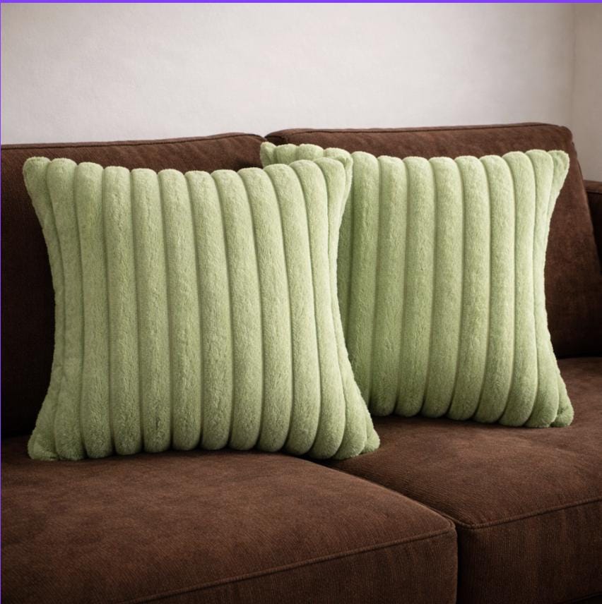 Soft Corduroy Pillow Covers, Set of 2 Decorative Throw Cushions
