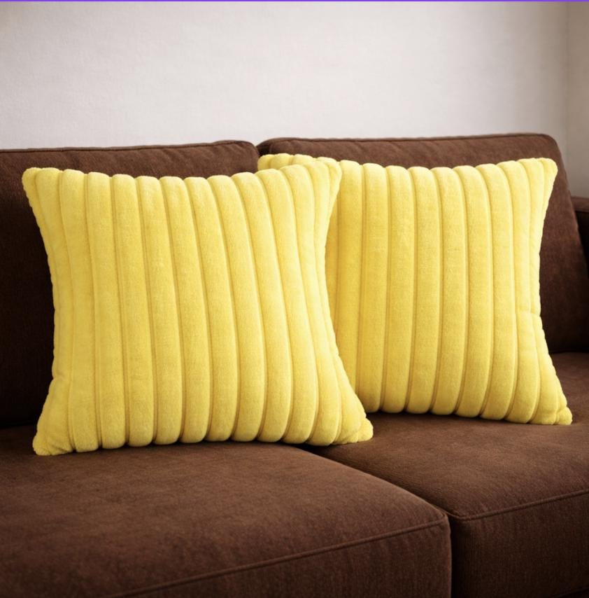 Soft Corduroy Pillow Covers, Set of 2 Decorative Throw Cushions